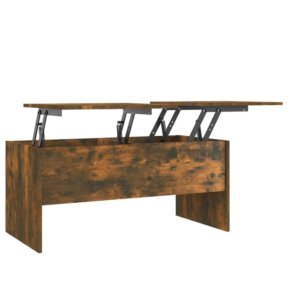 Vidaxl Konferenčný stolík dymový dub 102x50,5x46,5 cm spracované drevo